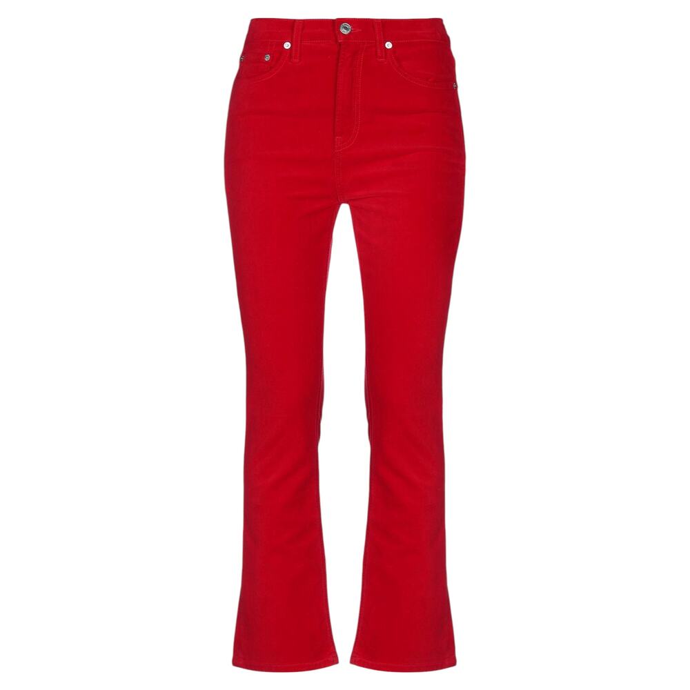RE/DONE Mid-Rise Cropped Kick Flare Velvet Pants 25